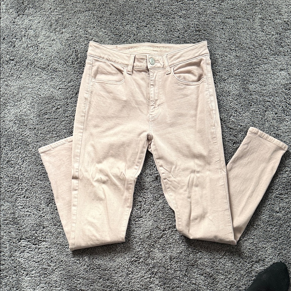 American Eagle Outfitters Women's Light Beige Skinny Jeans